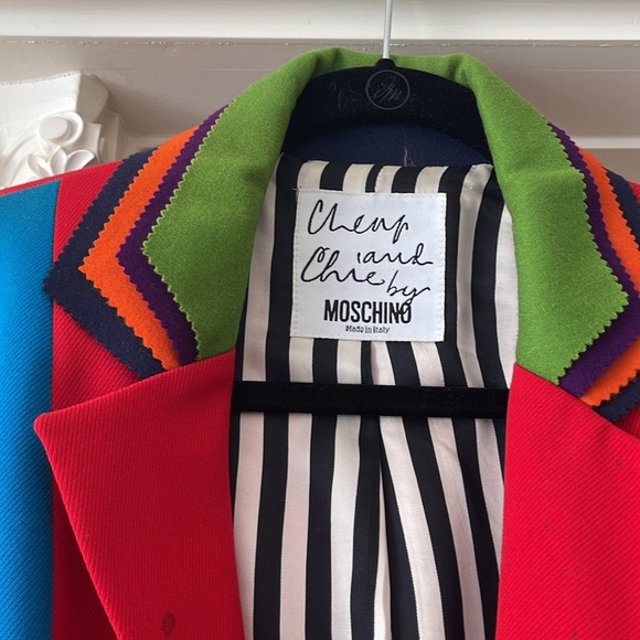 Moschino Cheap and Chic Vintage very colorful Blazer Size 12 - Picture 2 of 13